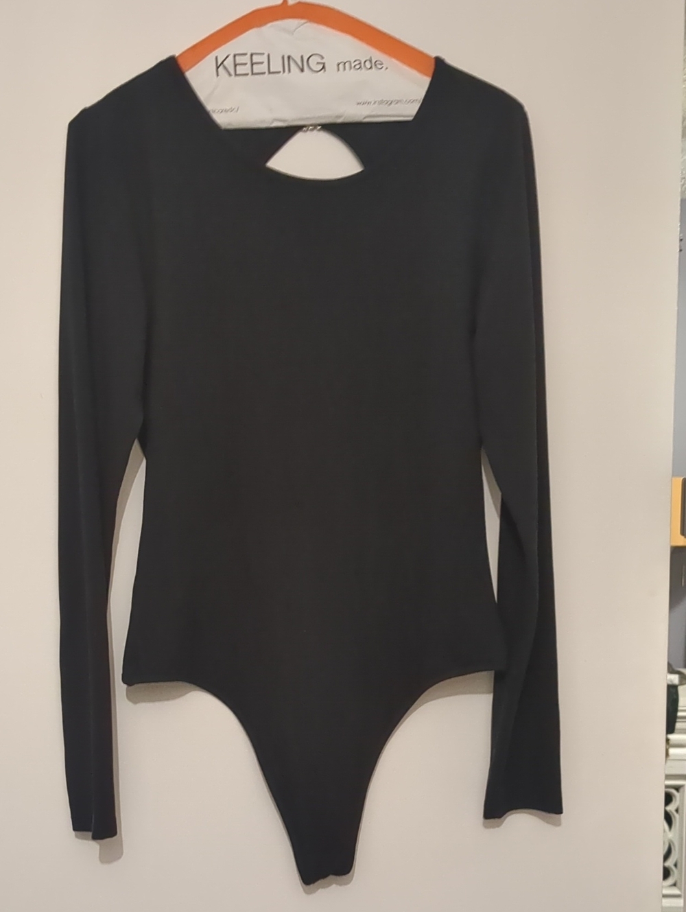 Yelete Black Long-Sleeve Bodysuit Size Large